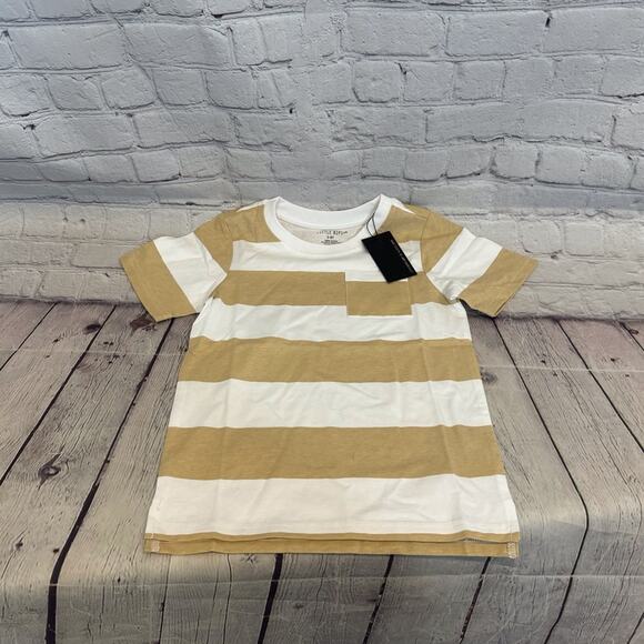 Little Bipsy Beige and White Striped Pocket Shirt - Picture 1 of 3